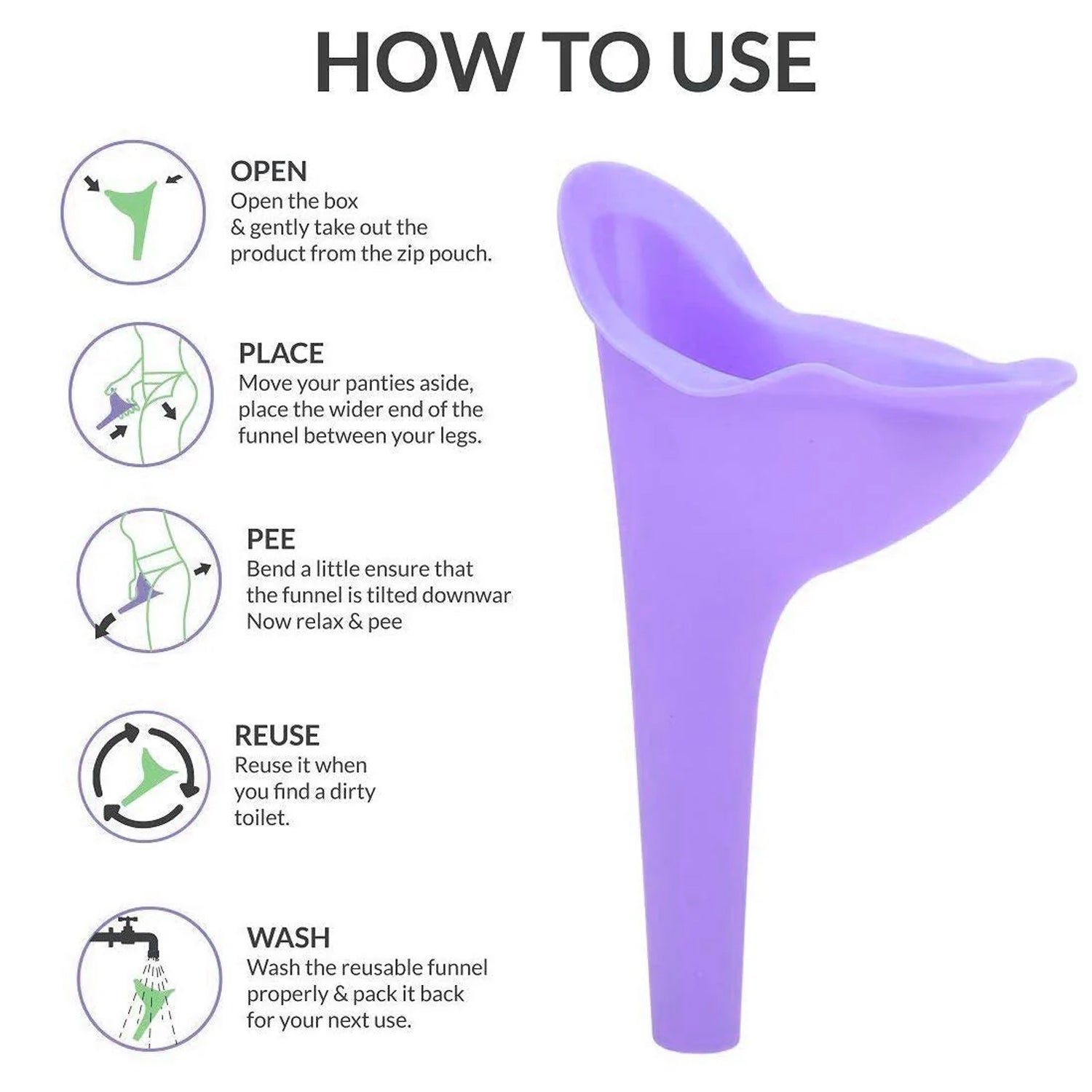 Stand And Pee Reusable Portable Urinal Funnel For Women Stand And Pee Reusable Portable Urinal Funnel For Women
